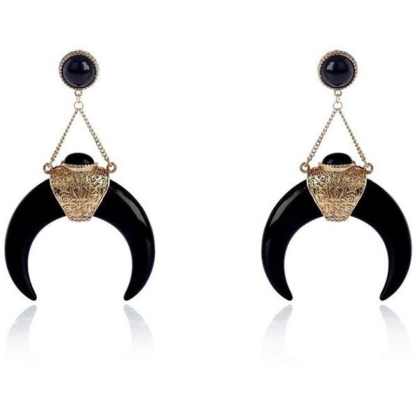 River Island Black tribal tusk drop earrings ($23)…